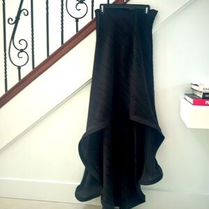 Strapless formal gown, high above knee front, long full length in back